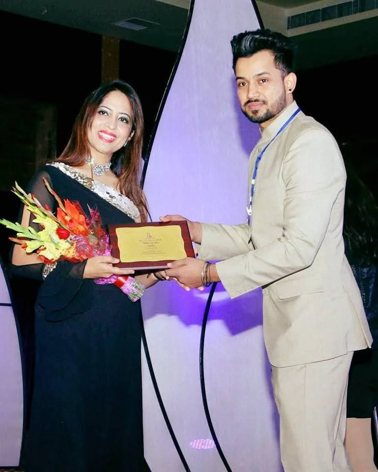 Roli Tripathi at a media photo-op